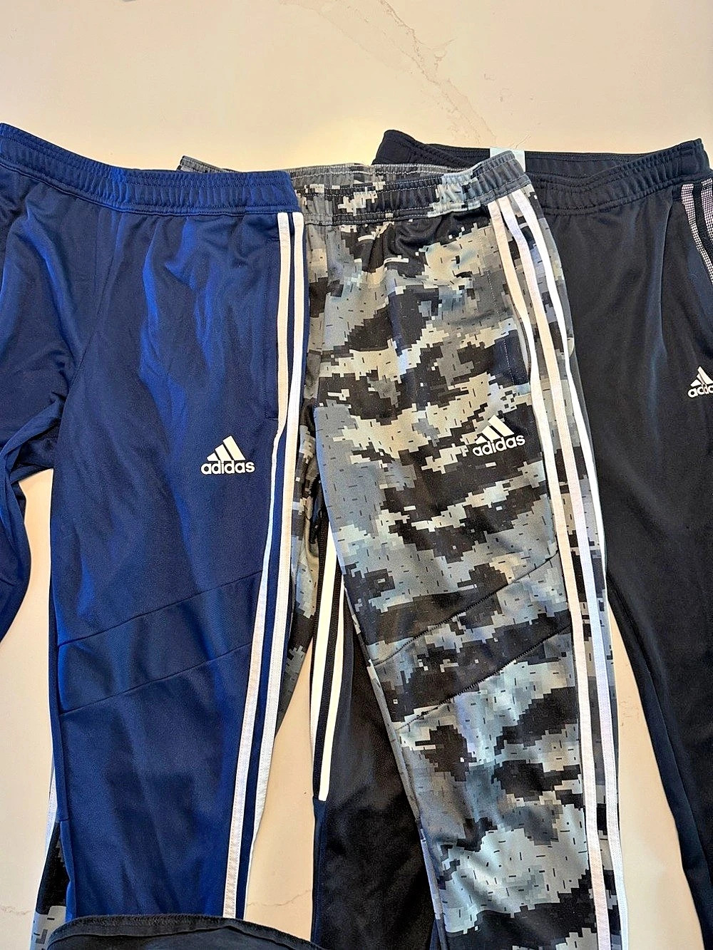 adidas Athletic Shorts 3-Piece Set in Black & Blue Size Small
